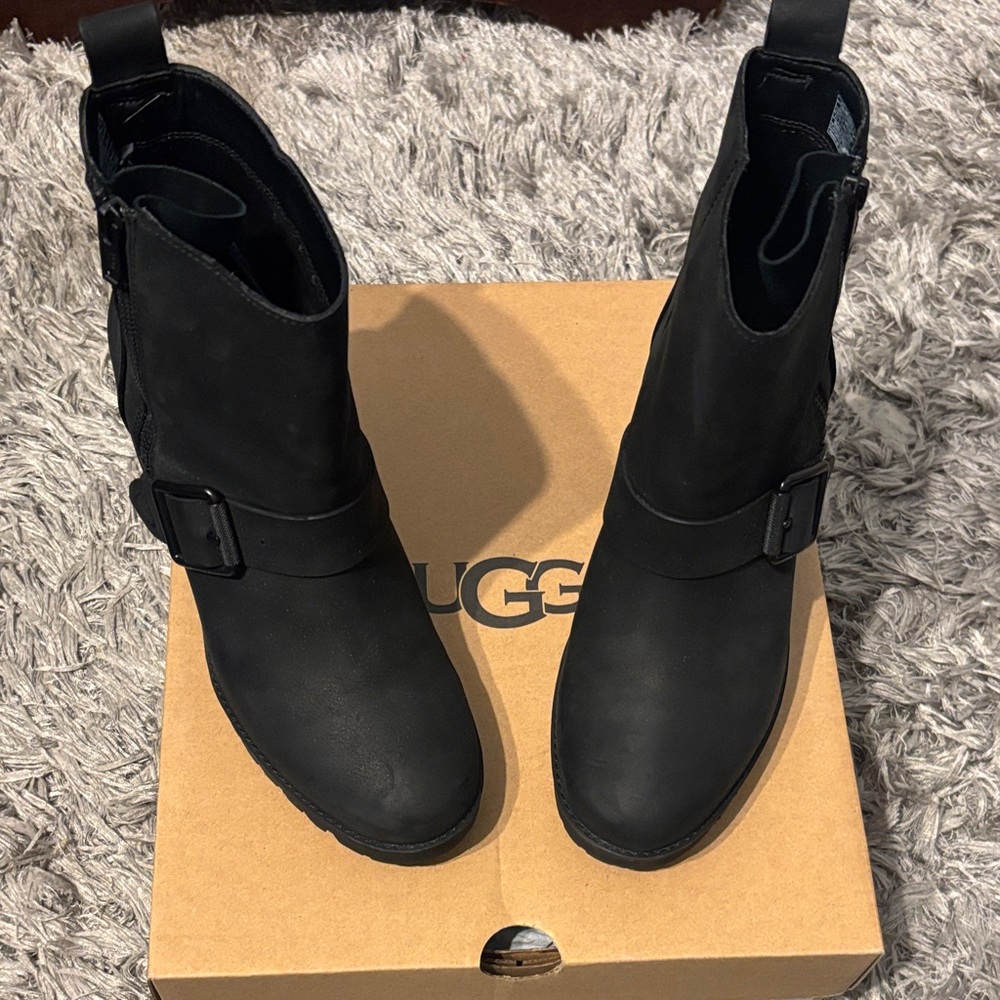 UGG Classic Black Buckle Boots
